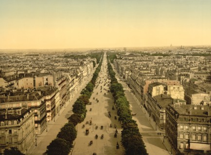 Champs Elysees, Paris, France, Photochrome Print, Detroit Publishing Company, 1900