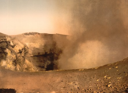 Crater, Mount Vesuvius, Naples, Italy, Photochrome Print, Detroit Publishing Company, 1900