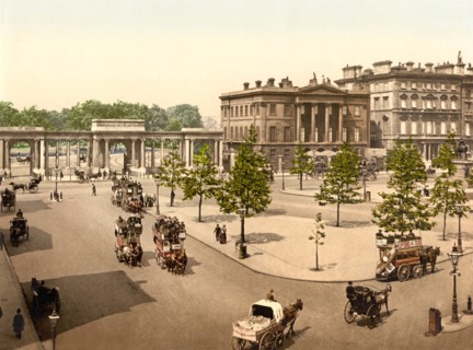Hyde Park Corner, London, England, UK, Photochrome Print, Detroit Publishing Company, 1900