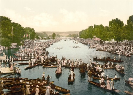 Henley Regatta, Course II, Henley-on-Thames, England, Photochrome Print, Detroit Publishing Company, 1900