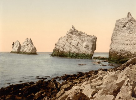 The Needles, Isle of Wight, England, Photochrome Print, Detroit Publishing Company, 1900