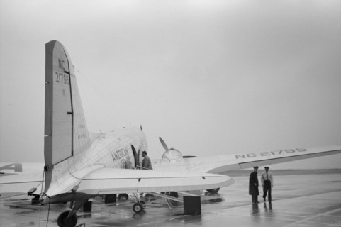 Airplane on Tarmac on Rainy Day, Municipal Airport, Washington DC, USA, Jack Delano for Farm Security Administration, July 1941