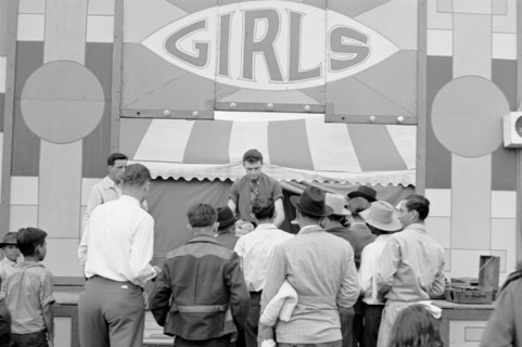 Ticket Seller at Carnival, Brownsville, Texas, USA, Arthur Rothstein for Farm Security Administration, February 1942