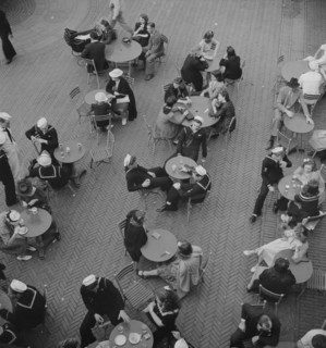 Sailors at the Mall Restaurant on Sunday, Central Park, New York City, New York, USA, Marjorie Collins for Office of War Information, August 1942