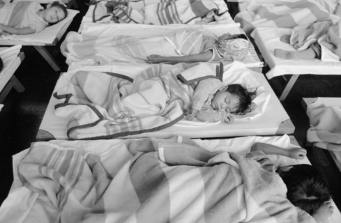 Midday Nap, Nursery School, Farm Security Administration (FSA) Camp, Harlingen, Texas, USA, Arthur Rothstein for Farm Security Administration (FSA), February 1942