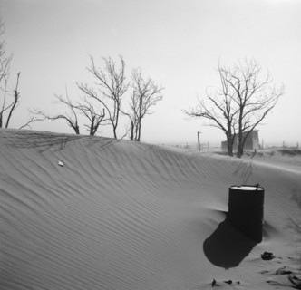 Sand Dunes on Farm, Cimarron County, Oklahoma, USA, Arthur Rothstein for Farm Security Administration (FSA), April 1936
