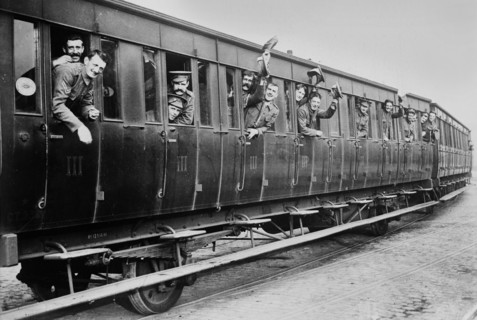 British Troops on Train, France, Bain News Service, 1915