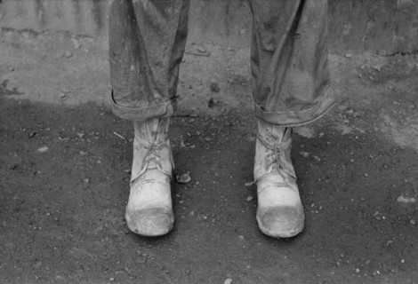 Detail of Miner's Boots, Mogollon, New Mexico, USA, Russell Lee, June 1940