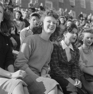 Student Fans Watching High School Football Game, Washington DC, USA, Esther Bubley for Office of War Information, October 1943