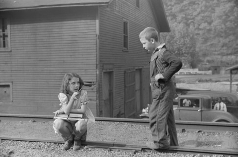 Two Miners' Children on Way Home from School, Omar, West Virginia, USA, Marion Post Wolcott for Farm Security Administration, September 1938