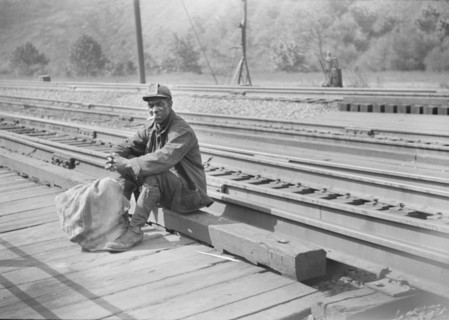 Coal Miner Waiting to go Home, Caples, West Virginia, USA, Marion Post Wolcott for Farm Security Administration, September 1938