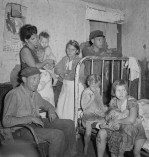 Coal Miner with Wife and Children at Home, Scott's Run, West Virginia, USA, Marion Post Wolcott for Farm Security Administration, September 1938