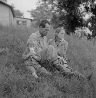 Farm Family Eating Ice Cream along Cane River on Fourth of July, near Natchitoches, Louisiana, USA, Marion Post Wolcott for Farm Security Administration, July 1940
