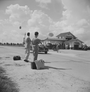 Two Young Men Hitchhiking, near Natchitoches, Louisiana, USA, Marion Post Wolcott for Farm Security Administration, June 1940