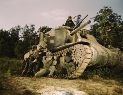 M-3 Tank and Crew using Small Arms, Fort Knox, Kentucky, USA, Alfred T. Palmer for Office of War Information, June 1942