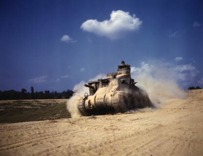 M-3 Tank in Practice Action, Fort Knox, Kentucky, Alfred T. Palmer for Office of War Information, June 1942