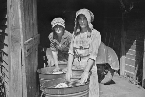 Two Women Washing Clothes, Crabtree Recreational Project, near Raleigh, North Carolina, USA, Carl Mydans for U.S. Resettlement Administration, March 1936