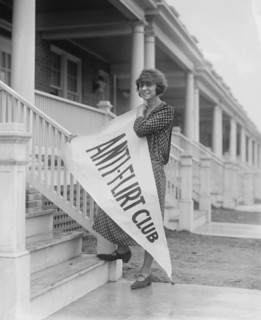 Alice Reighly, President of Anti-Flirt Club, Holding Anti-Flirt Club Pennant, Washington DC, USA, Nathonal Photo Company, 1923