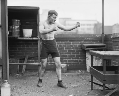 Military Boxer at Barracks, Portrait, Washington DC, USA, National Photo Company, August 1924
