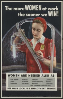 Employment Poster Recruiting Female Workers during World War II, USA, Alfred T. Palmer for Office of War Information, 1943