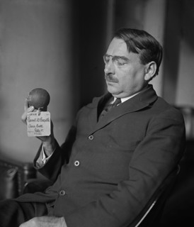Man Holding Original Baseball Patented in 1883 by Sam D. Castle, Washington DC, USA, National Photo Company, 1925