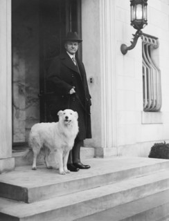 U.S. President Calvin Coolidge Leaving Patterson House, his Temporary Home while White House was Under Renovation, Dupont Circle, Washington DC, USA, National Photo Company, March 1927