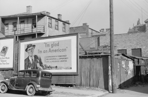 National Association of Managers Billboard, Dubuque, Iowa, USA, John Vachon for Farm Security Administration, April 1940
