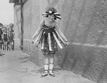 Young Girl at Bathing Beach Parade, Portrait, Washington DC, USA, National Photo Company, July 1919
