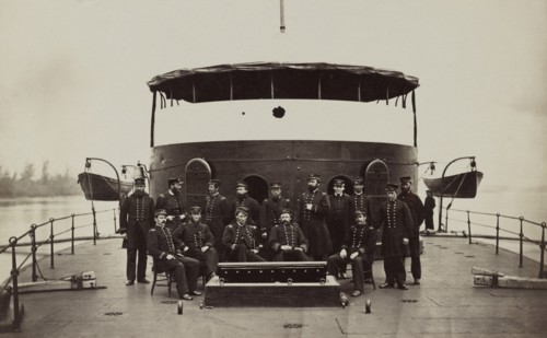 Officers on Deck of Monitor Mahopac, James River, Virginia, early 1860's