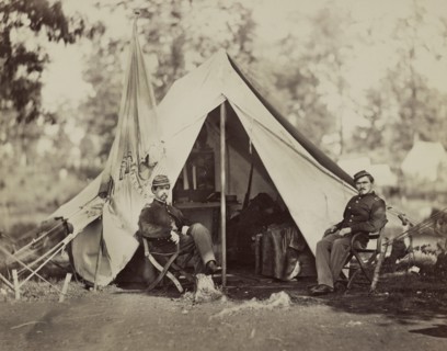 Captain Thomas Alexander, 80th New York Infantry, Culpeper, Virginia, USA, by Timothy H. O'Sullivan, September 1863