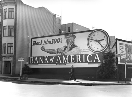 Bank of America Victory Bond Billboard, San Francisco, California, USA, Ann Rosener for Office of War Information, May 1943