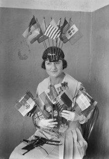 Actress Diantha Pattison selling Flags of World War I Allies at Actor's Fund Fair, New York City, New York, USA, Bain News Service, 1917