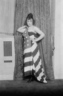 Actress Alice Brady Wrapped in American Flag during World War I, Bain News Service, June 1917