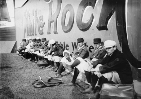 Opening Day Major League Baseball Game between Philadelphia Athletics and New York Highlanders (later Yankees), Hilltop Park, New York City, New York, USA, Bain News Service, April 1908