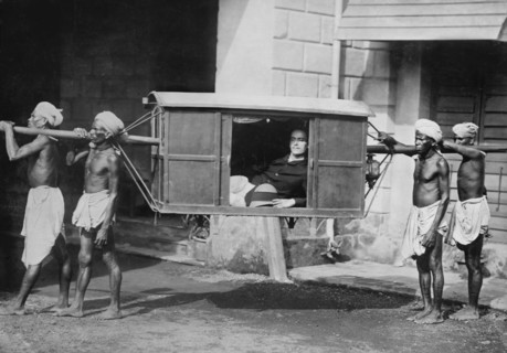Man Being Transported in Palanquin, India, Bain News Service, 1922