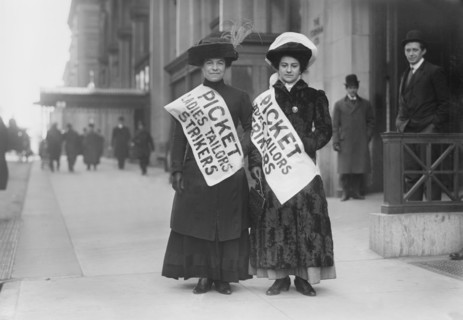 Two Women on Strike, New York City, New York, USA, Bain News Service, February 1910