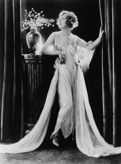 Actress Marion Davies, Fashion Portrait Wearing Dress with Flowing Fabric, Bain News Service, 1922