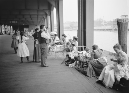 Recreation Dock, New York City, New York, USA, Detroit Publishing Company, 1900