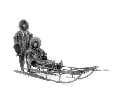 Couple on Dog Sled, Nome, Alaska, 1900