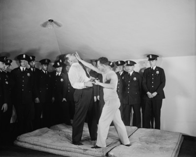 Group of Policemen Learning Self-Defense, Washington DC, USA, Harris & Ewing, January 1930