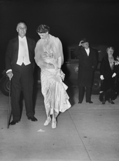 New York Governor Franklin Roosevelt and Wife Eleanor Roosevelt attending White House Dinner, Washington DC, USA, Harris & Ewing, April 1932