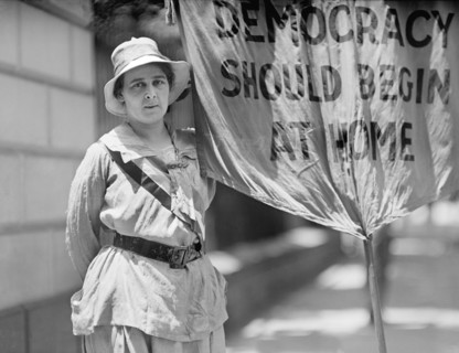 Mrs. Swing, Woman Suffragist, Picketing White House, Washington DC, USA, Harris & Ewing, 1917