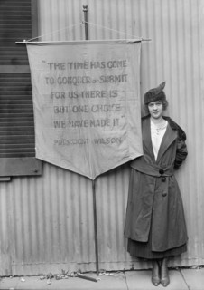 Pauline Floyd, Suffragette, with Banner, Washington DC, USA, Harris & Ewing, 1917