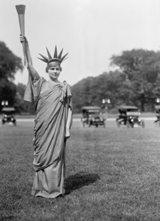 Woman in Statue of Liberty Costume, Fourth of July Celebration, the Ellipse, Washington DC, USA, Harris & Ewing, 1919