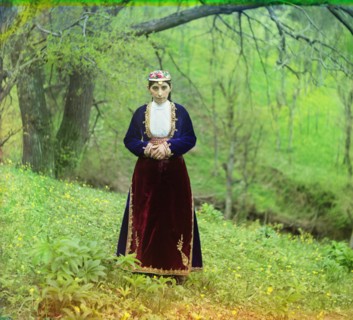 Portrait of Armenian Woman in Holiday Attire, Artvin, Turkey, Prokudin-Gorskii Collection, 1910