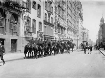 Squad of Mounted Police, New York City, New York, USA, Detroit Publishing Company, 1905