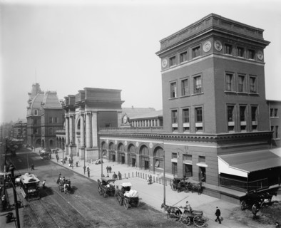 North Terminal Station, Boston, Massachusetts, USA, Detroit Publishing Company, 1895
