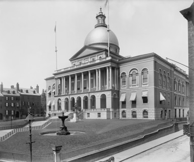 State House, Slight Angle, Boston, Massachusetts, USA, Detroit Publishing Company, 1899