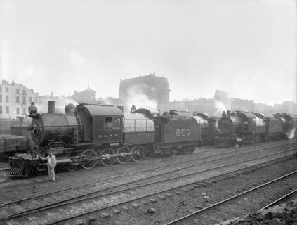 Group of Lackawanna Freight Engines, Scranton, Pennsylvania, USA, Detroit Publishing Company, 1900