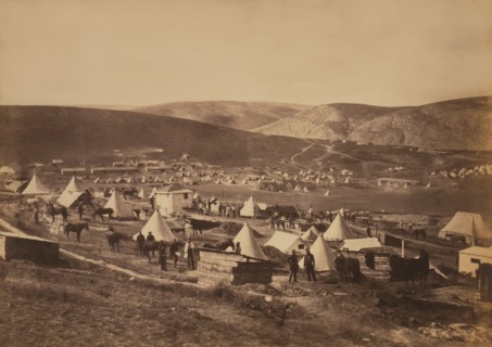 Camp of the British 5th Dragoon Guards, looking Towards Kadikoi, Crimean War, Crimea, Ukraine, by Roger Fenton, 1855